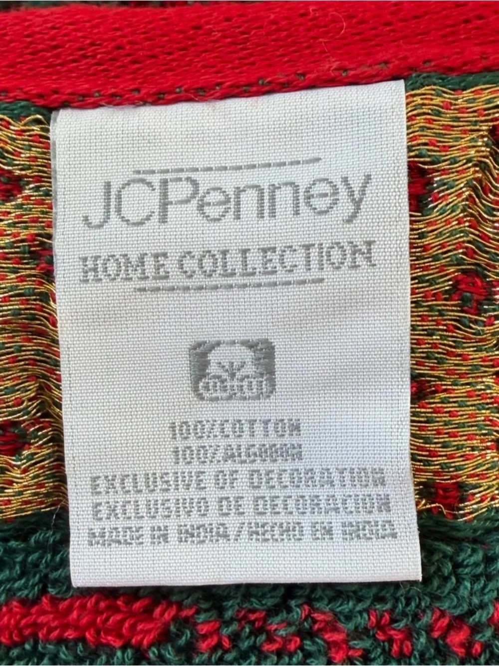 Vintage JCPenney Christmas Towel Set Red Green Plaid Tree Bath Hand Washcloth
